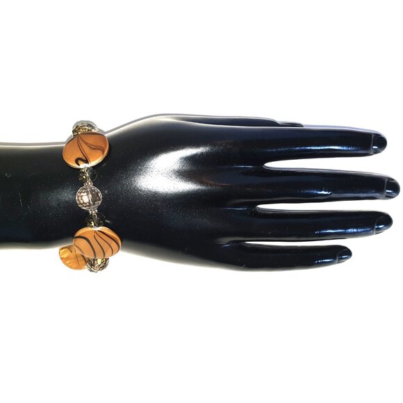 8’’ Vintage Donna Dressler 925 Sterling Silver Art Glass Crystal Bracelet - Picture 6 of 10